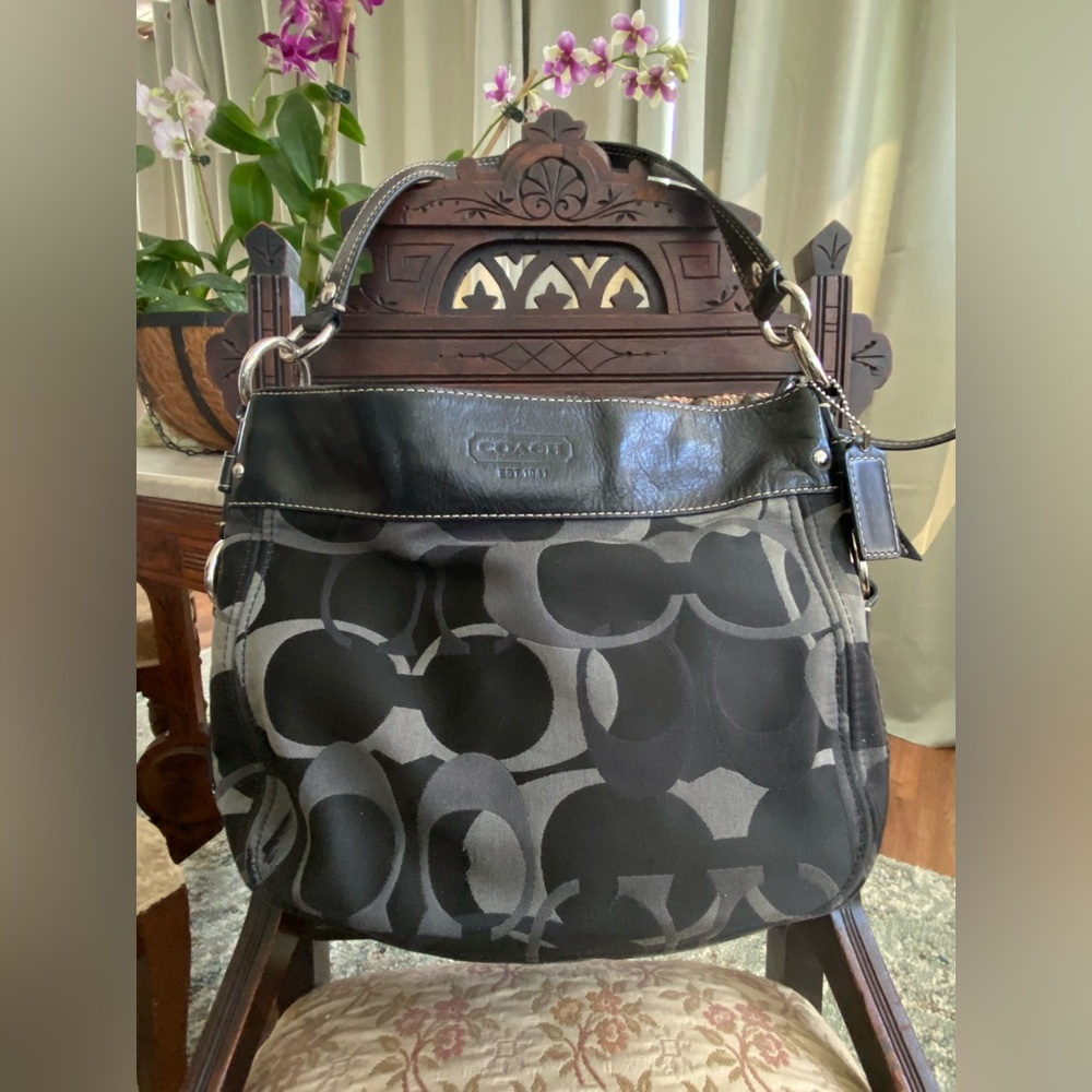 Black Coach logo purse